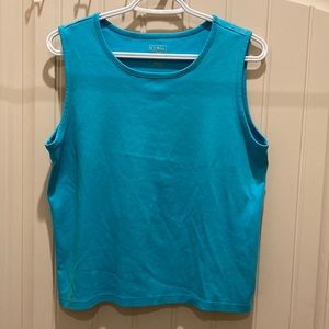 L.L. Bean Women’s Sz LP Tank Top 100% Breathable Supima Cotton Wide Straps Teal